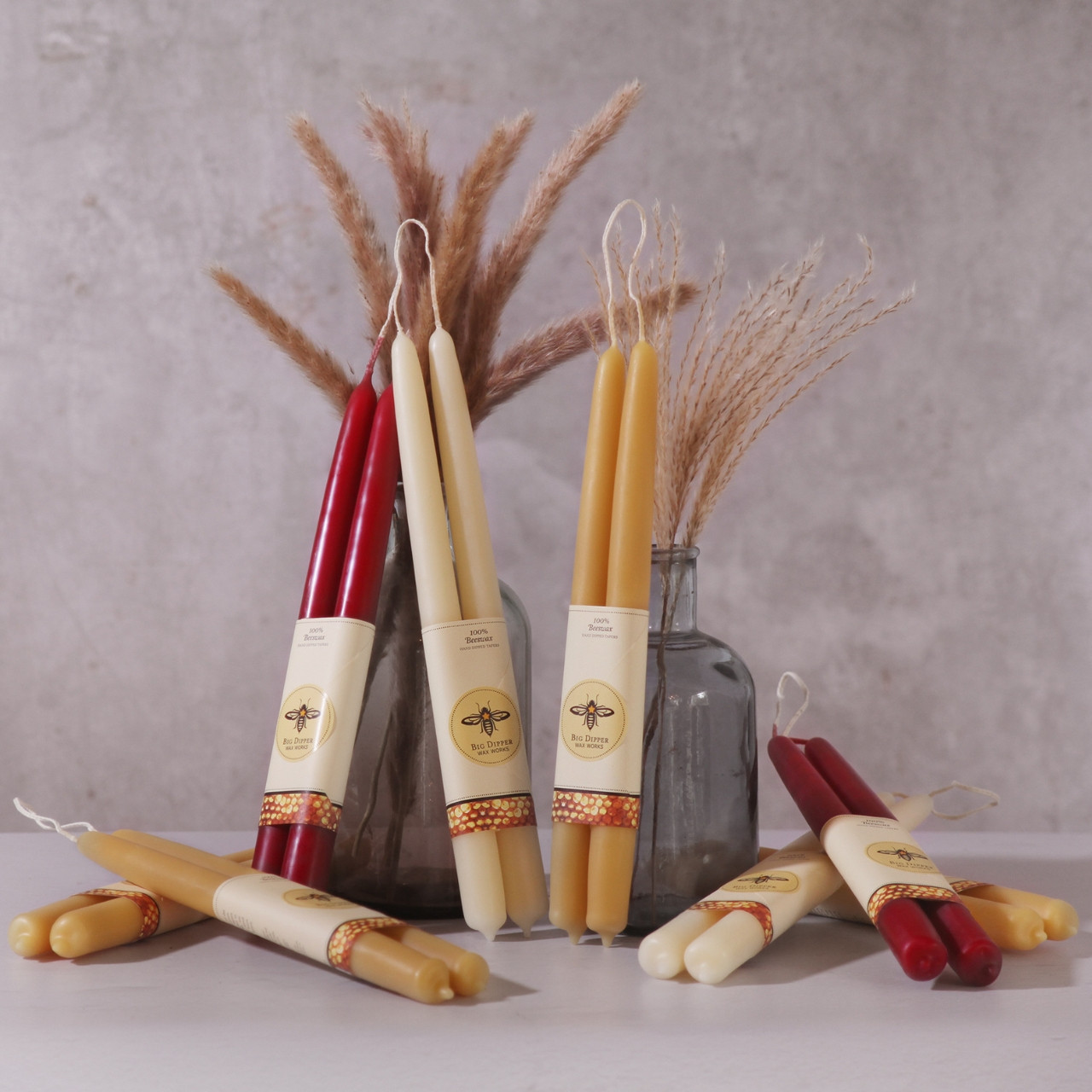 Pure Beeswax Candles – Tagged red taper candle – BEE Zero Waste