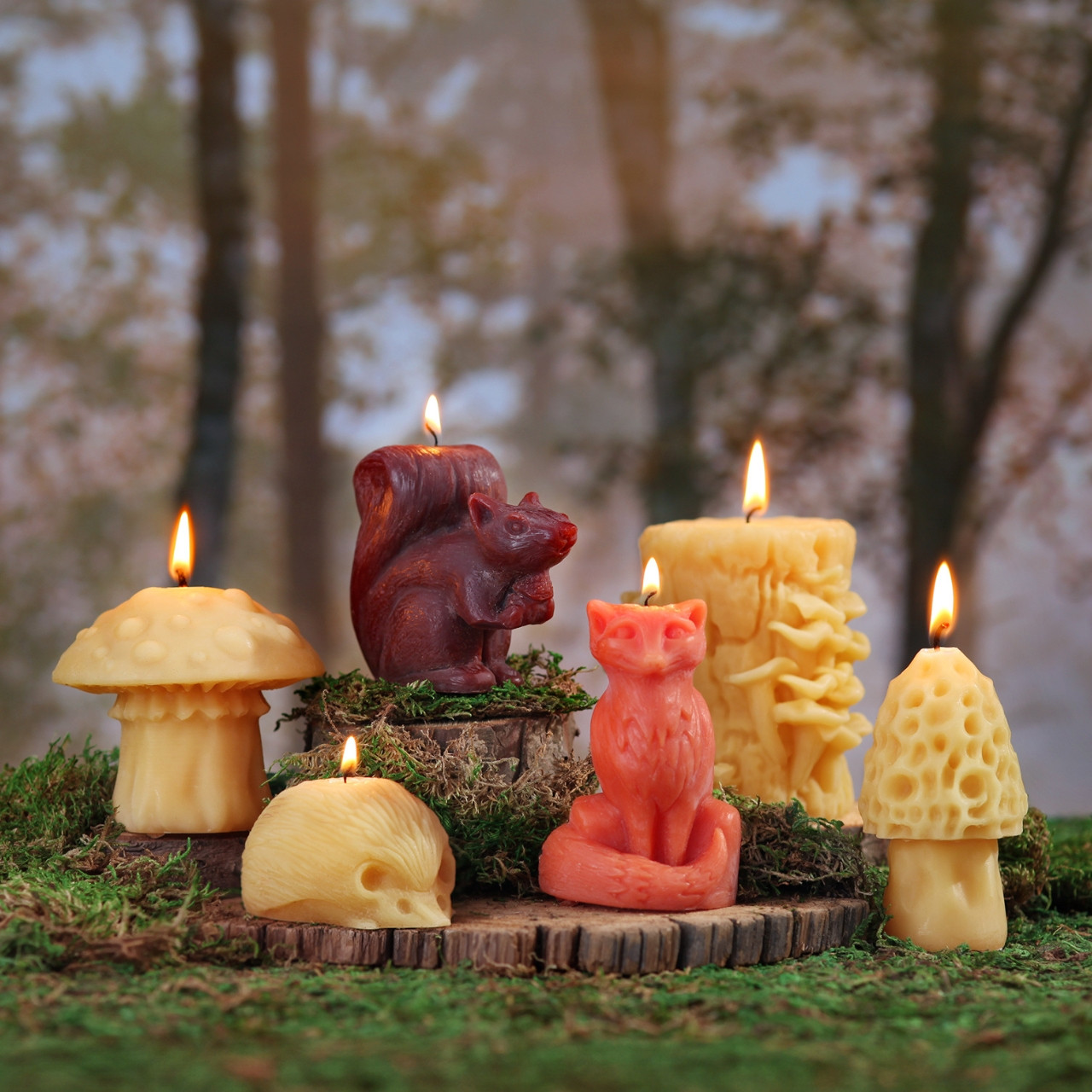 Big Dipper Wax Works Beeswax Mushroom Candle - Thumbnail 5