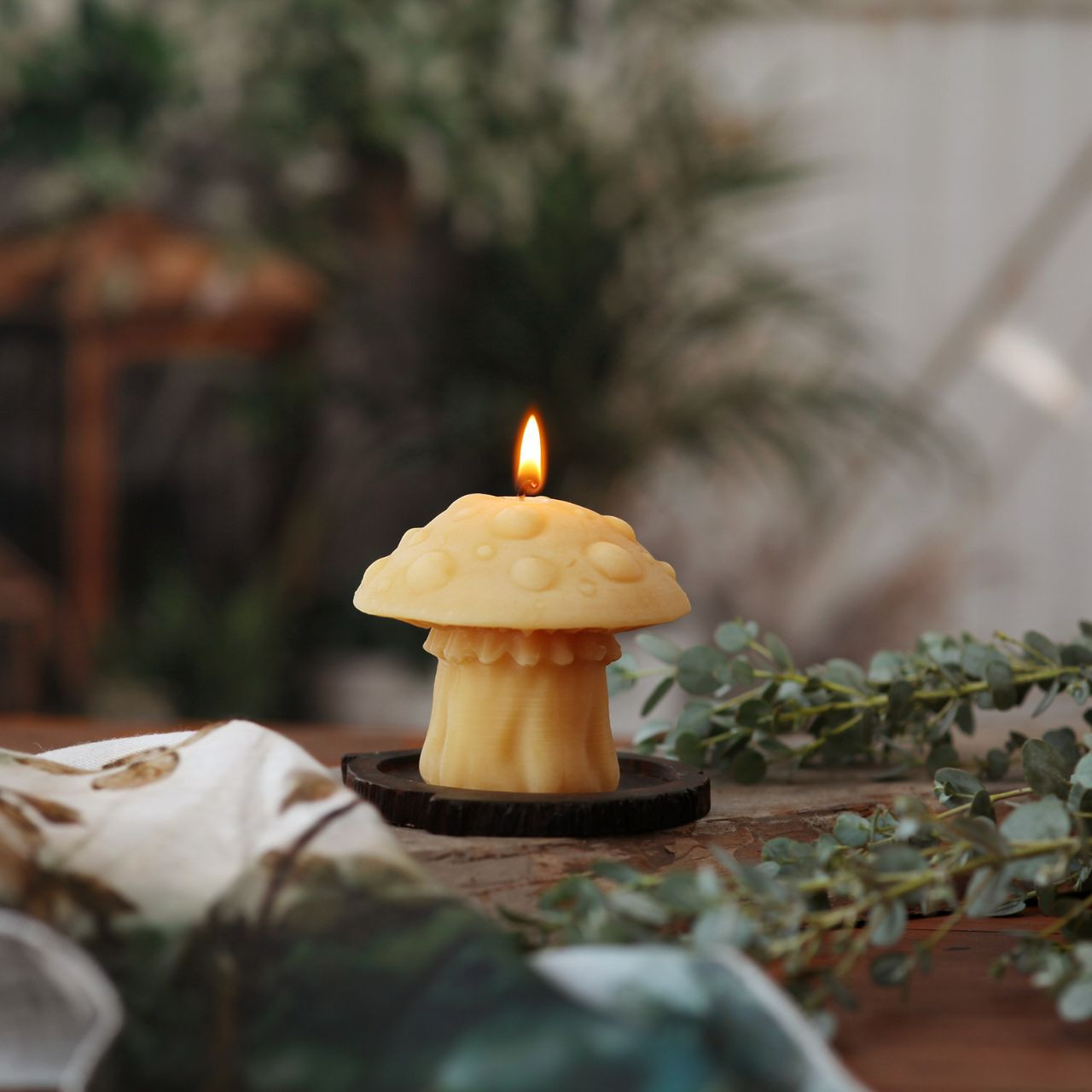 Big Dipper Wax Works Beeswax Mushroom Candle - Thumbnail 4