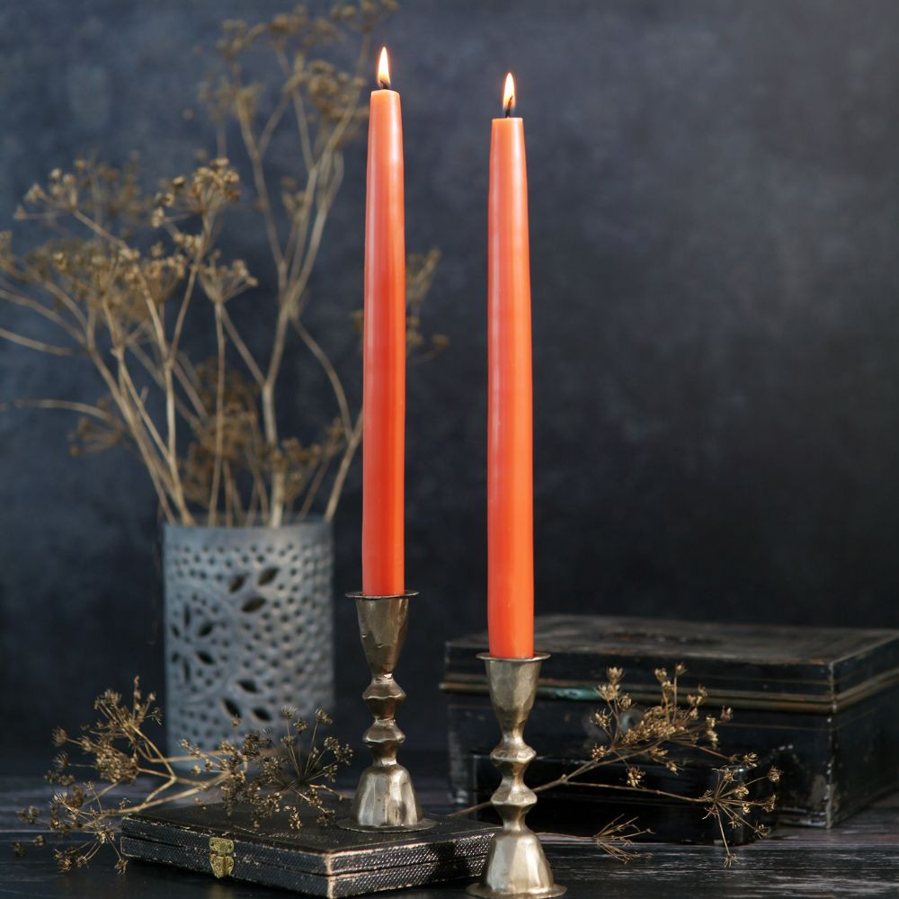Pure Beeswax Taper Candles – Pumpkin (12
