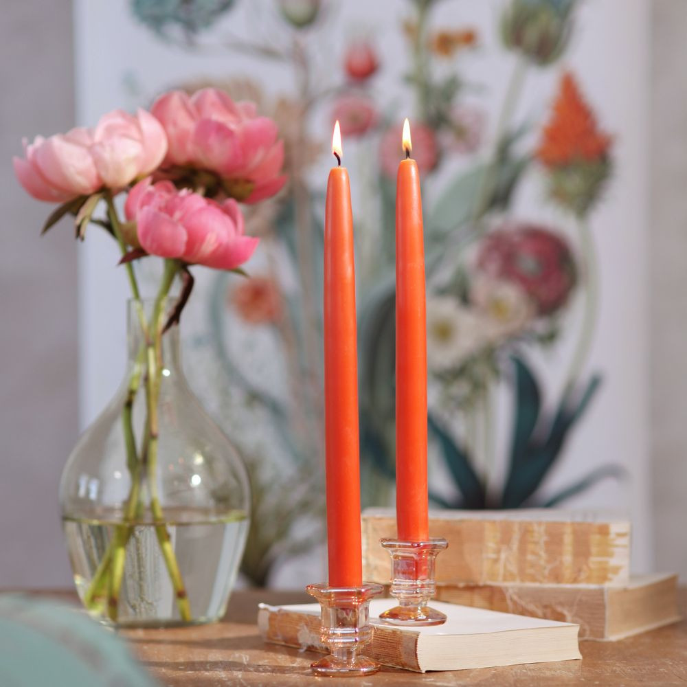 Pure Beeswax Taper Candles – Pumpkin (12
