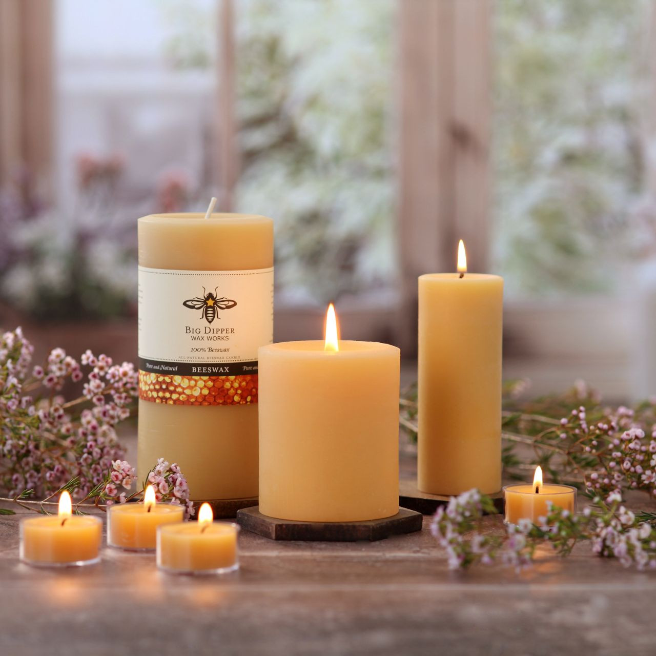 Big Dipper Wax Works Beeswax Pillar Candle - Thumbnail 2