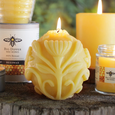 Pure Beeswax Sphere Candle Flora - Handcrafted & Elegant
