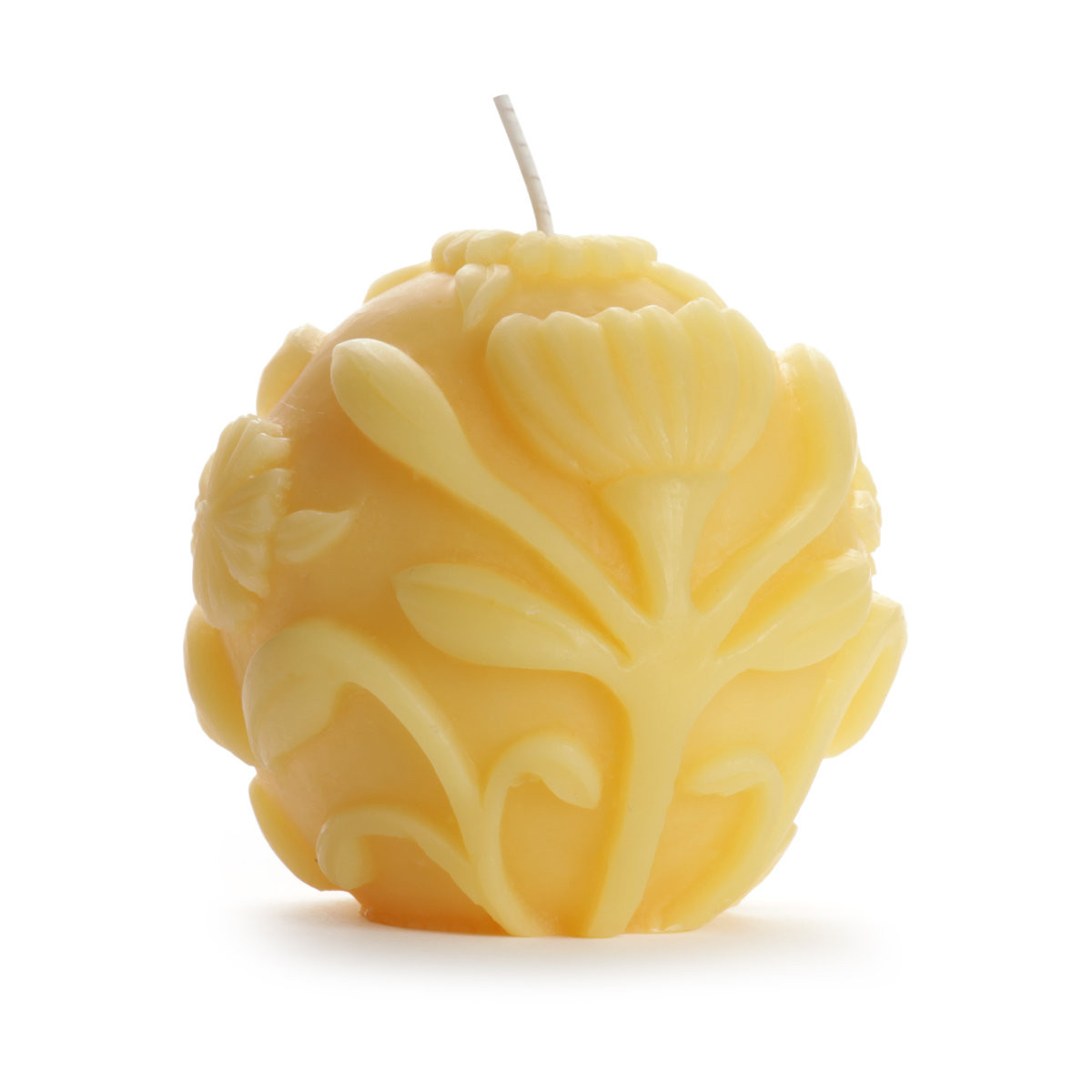 ★キャンドル　Beeswax RoundCandle ★ Pure Beeswax Sphere Candle Flora - Handcrafted & Elegant