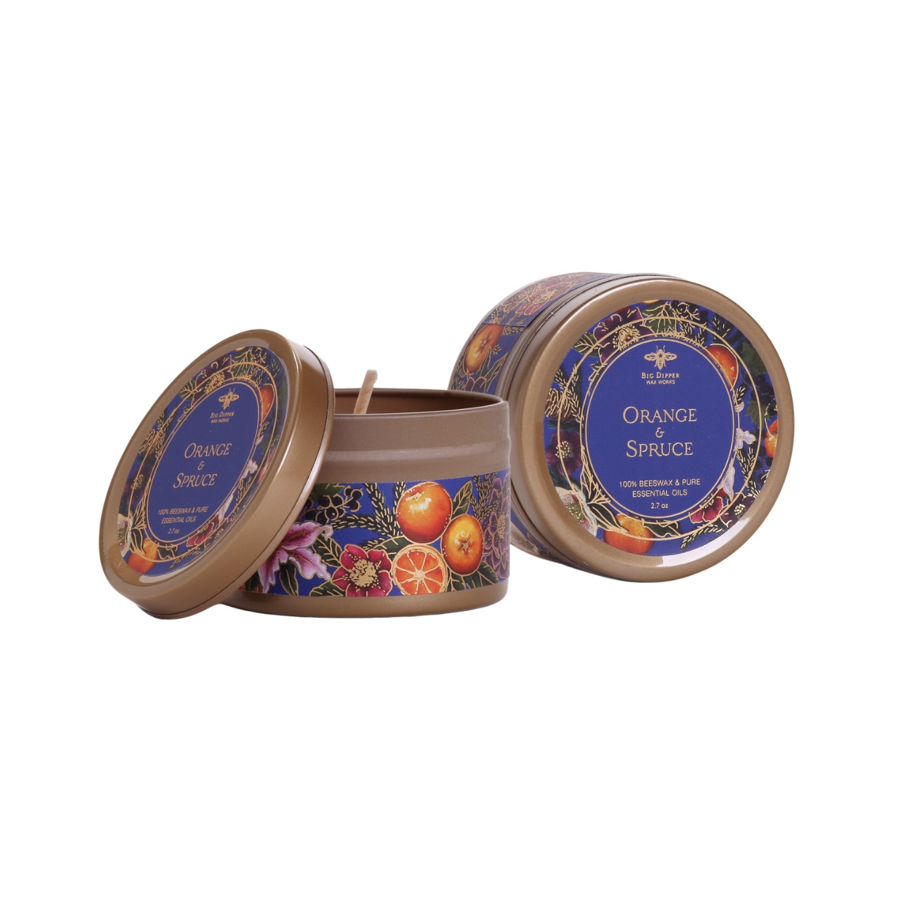 Winter Garden Beeswax Candle Tin – Orange Spruce (2.7 oz)