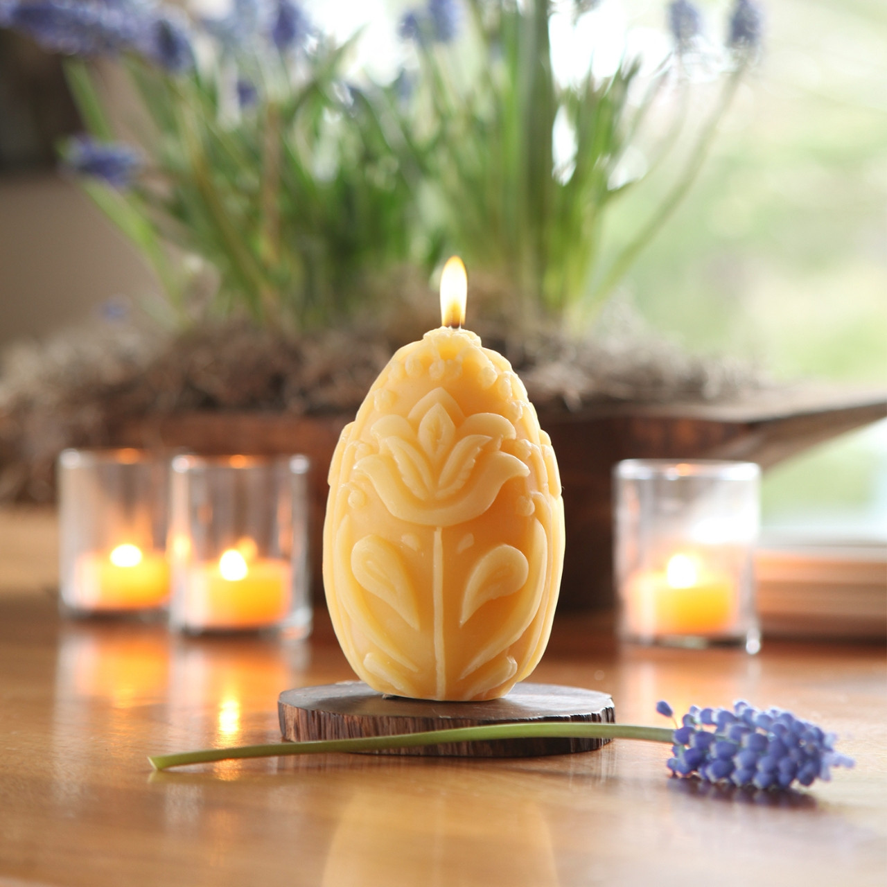 Beeswax Egg Pillar | Big Dipper Wax Works