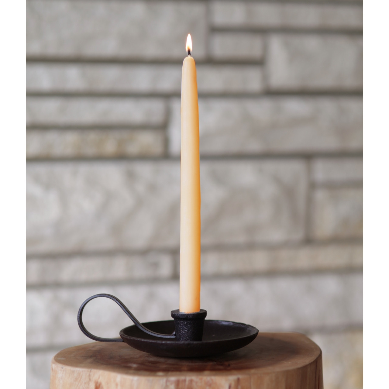 Ye Olde Fashioned Cast Iron Taper Candle Holder with Handle