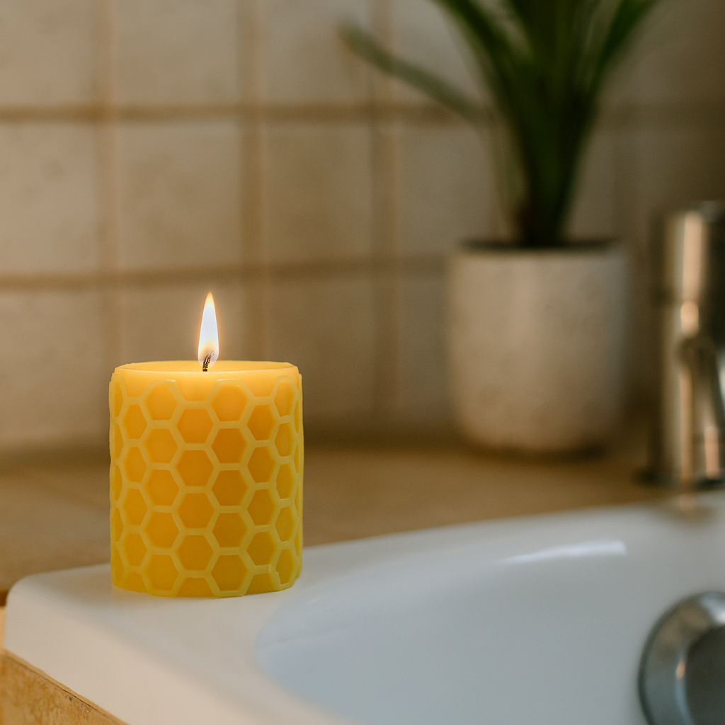 Big Dipper Wax Works Beeswax Honeycomb Pillar