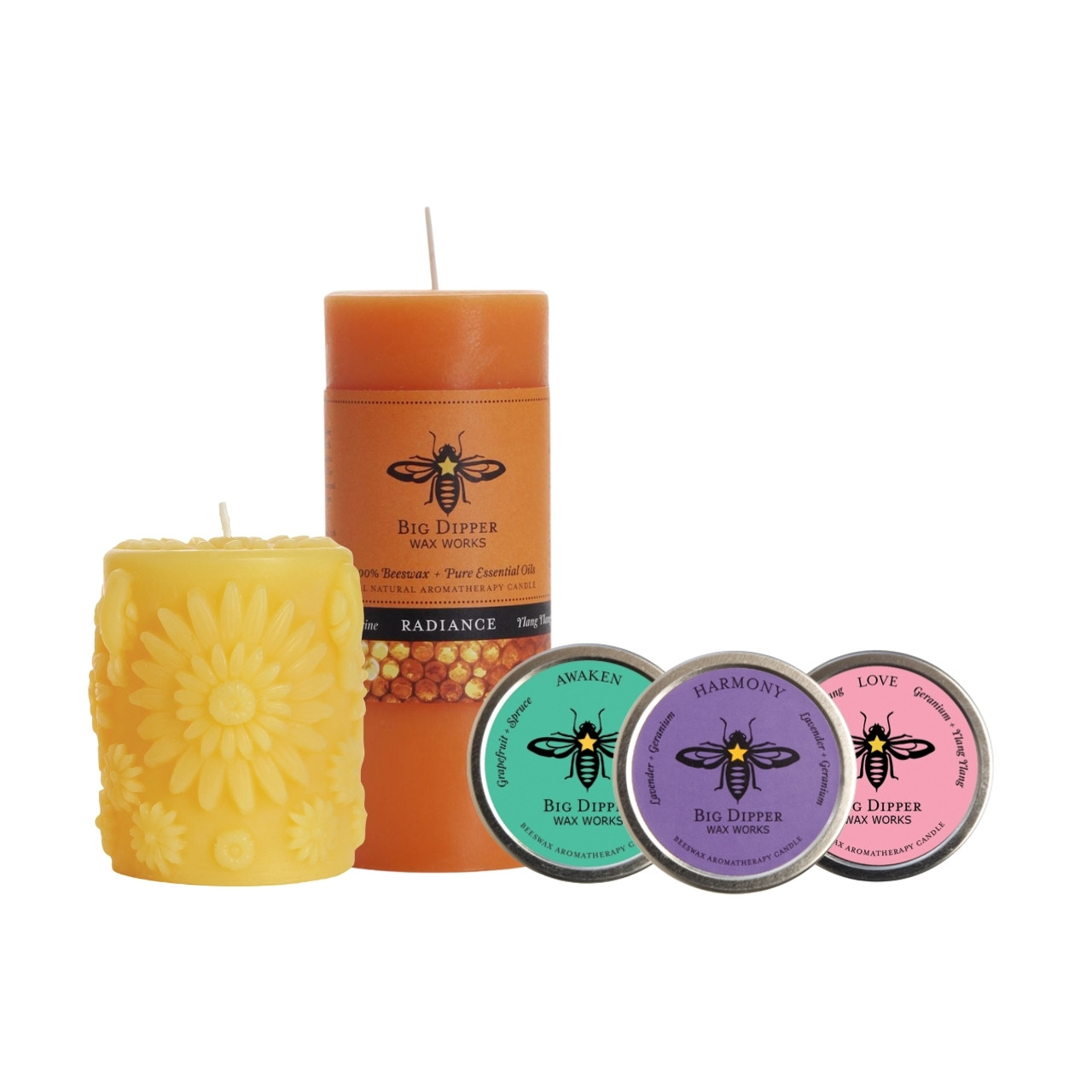 Big Dipper Wax Works – Coni Profumati Alla Cera D'Api Pura 100%, 2 Pezzi, Senza Fuliggine, Fragranza Miele