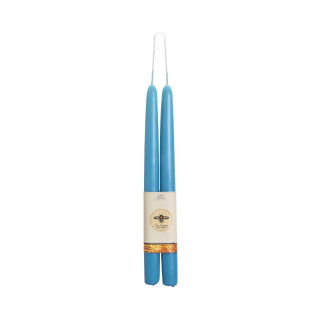 Pure Beeswax Taper Candles, Standard (12" x 7/8"), Sky Blue - Big Dipper Wax Works - C101S