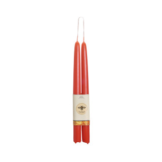 Pure Beeswax Taper Candles, Standard (12" x 7/8"), Pumpkin - Big Dipper Wax Works - C101P
