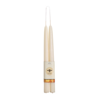 Pure Beeswax Taper Candles, Grand (15" x 1"), Ivory - Big Dipper Wax Works - C201I