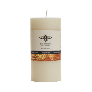 Pure Beeswax Pillar Candle, Large (3" x 6"), Ivory - Big Dipper Wax Works - P36I
