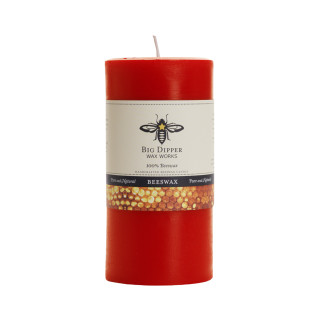 Pure Beeswax Pillar Candle, Large (3" x 6"), Pumpkin - Big Dipper Wax Works - P36P