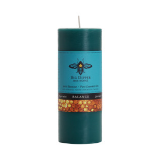 Beeswax Aromatherapy Pillar Candle, Small (2" x 4.75"), Balance (Lavender & Peppermint) - Big Dipper Wax Works - AP24BAL