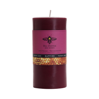 Beeswax Aromatherapy Pillar Candle, Large (3" x 6"), Rapture (Patchouli & Cassia) - Big Dipper Wax Works - AP36RPT