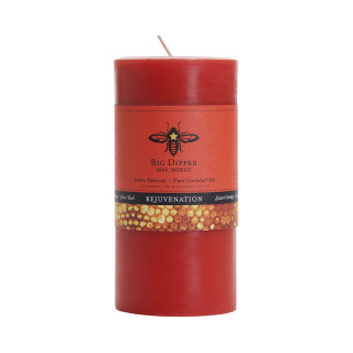 Beeswax Aromatherapy Pillar Candle, Large (3" x 6"), Rejuvenation (Sweet Orange & Clove Bud) - Big Dipper Wax Works - AP36REJ
