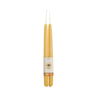 Pure Beeswax Taper Candles, Standard (12" x 7/8"), Natural - Seconds - Big Dipper Wax Works - XC101N