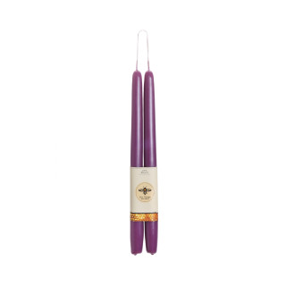 Pure Beeswax Taper Candles, Standard (12" x 7/8"), Lilac - Seconds - Big Dipper Wax Works - XC101L