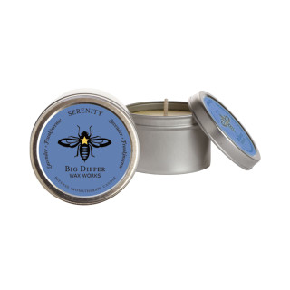 Beeswax Aromatherapy Candle Tin, Single, Serenity (Frankincense & Lavender) - Big Dipper Wax Works - AT1SRY