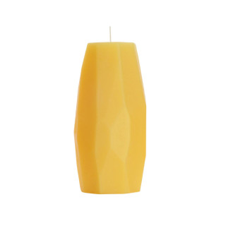 Pure Beeswax Faceted Pillar Candle, Medium (2.5" x 5.25")