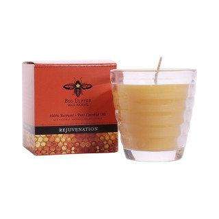 Beeswax Aromatherapy Beehive Glass Candle, Rejuvenation (Sweet Orange & Clove Bud) - Big Dipper Wax Works - AG1REJ