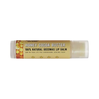 Beeswax Lip Balm, Honey Cocoa Butter – lip balm tube with printed label