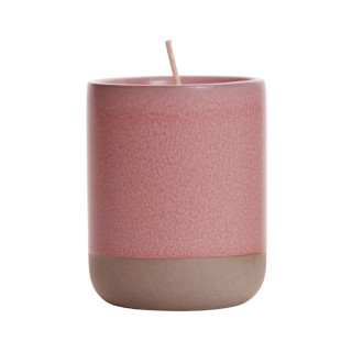 Tranquility Stoneware Candle, Inspire, Lemon Tangerine Geranium & Cinnamon (Pink) - Big Dipper Wax Works - APOINS