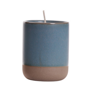Tranquility Stoneware Candle, Renew, Patchouli Geranium Cedar & Orange (Blue) - Big Dipper Wax Works - APORNW