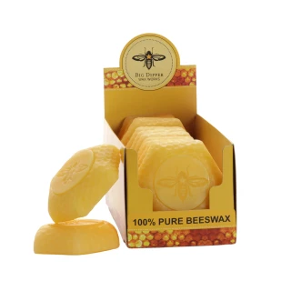 Pure Beeswax Bar Display, Ten 1.5 oz Bars – display box of ten 1.5 oz beeswax bars