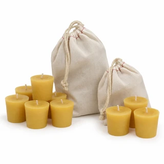Votive Candle Sampler – beeswax votives with cotton gift bags