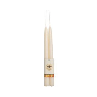 Pure Beeswax Taper Candles, Standard (12" x 7/8"), Ivory - Big Dipper Wax Works - C101I
