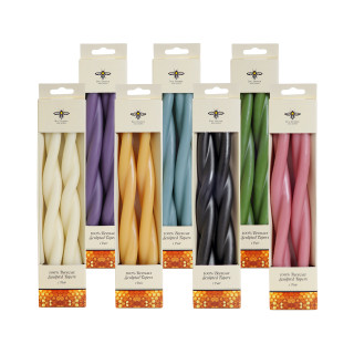 100% Pure Beeswax Twisted Taper Candles