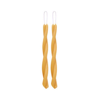 Pure Beeswax Twisted Taper Candles in Golden Yellow – Handcrafted Pair with Natural Cotton Wicks