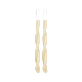 Pure Beeswax Twisted Taper Candles in Natural Ivory – Handcrafted Pair with Natural Cotton Wicks