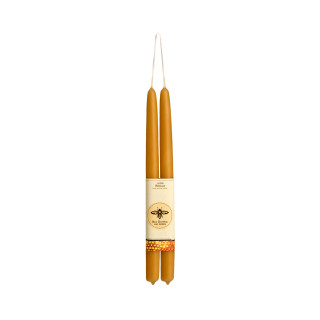 Pure Beeswax Taper Candles, Standard (12" x 7/8"), Marigold