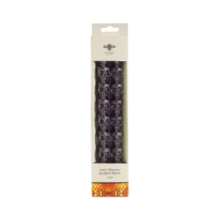 Pure Beeswax Sculpted Skull Taper Candles, Black (Set of 2) – sculpted black skull tapers in a gift box