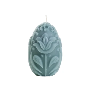 Beeswax Egg Pillar Candle, Sky Blue