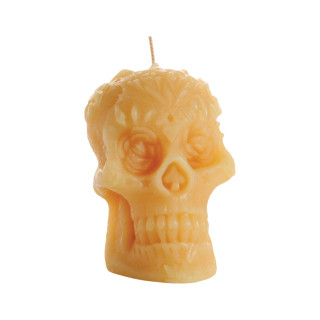 Pure Beeswax Halloween Candle, Sugar Skull