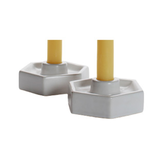 Hexagon Ceramic Taper Holder - Big Dipper Wax Works - SKU: HCTH