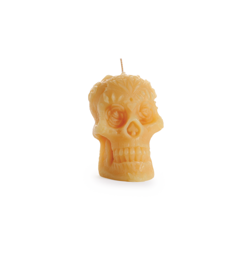 Beeswax Sugar Skull Candle - SECONDS
