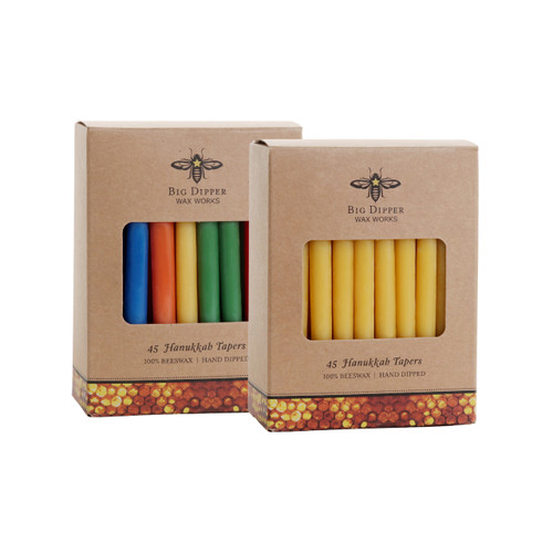 ★キャンドル　Beeswax RoundCandle ★ Pure Beeswax Hanukkah Taper Candles, Multi-Color (Set of 45)