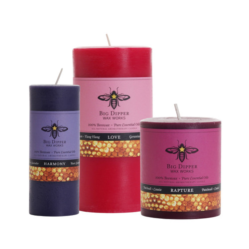 Valentine's Day Pillar Candles – Valentine's aromatherapy pillars in three sizes