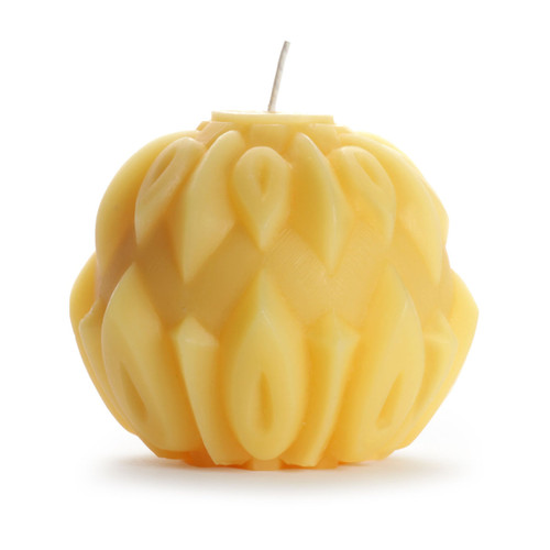 Pure Beeswax Sphere Candle Flora - Handcrafted & Elegant