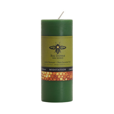 Beeswax Aromatherapy Pillar Candle, Small (2" x 4.75"), Meditation (Cedarwood & Balsam) - Seconds - Big Dipper Wax Works - XAP24MED