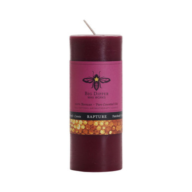 Beeswax Aromatherapy Pillar Candle, Small (2" x 4.75"), Rejuvenation (Sweet Orange & Clove Bud) - Seconds - Big Dipper Wax Works - XAP24REJ