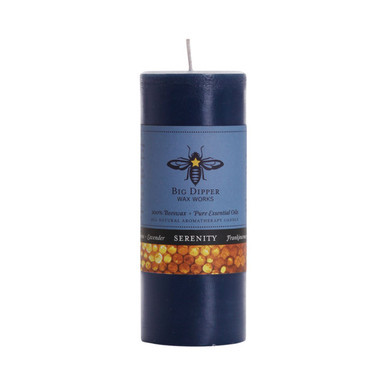 Beeswax Aromatherapy Pillar Candle, Medium (3" x 3.5"), Awaken (Grapefruit & Spruce) - Seconds - Big Dipper Wax Works - XAP34AWA