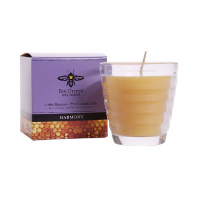 Beeswax Aromatherapy Beehive Glass Candle, Harmony (Pure Lavender) - Seconds - Big Dipper Wax Works - XAG1HAR