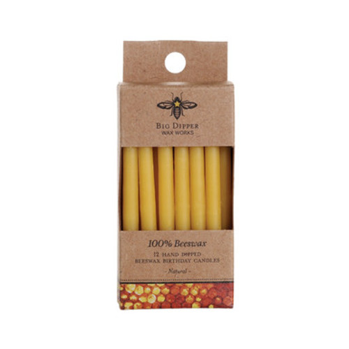 Beeswax Birthday Candles, Natural - Seconds - Big Dipper Wax Works - XBDAY