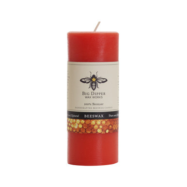 Pure Beeswax Pillar Candle, Small (2" x 4.75"), Pumpkin - Seconds - Big Dipper Wax Works - XP24P